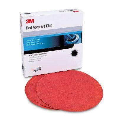 3M™ 01191 316U Series Abrasive Disc, 6 in Dia, P500 Grit, Hook and Loop, Red