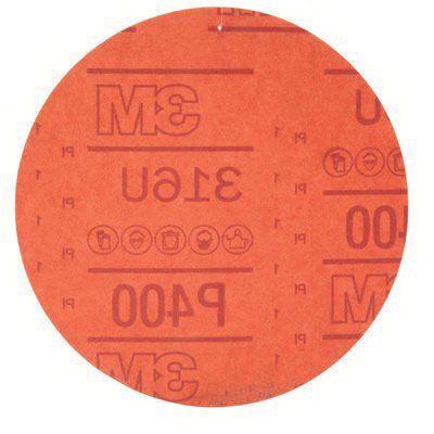 3M™ 01218 316U Series Abrasive Disc, 6 in Dia, P400 Grit, Hook and Loop, Red