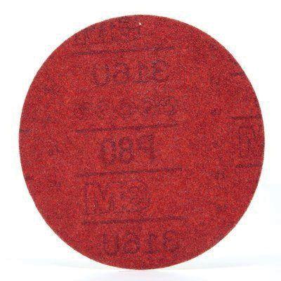 3M™ 01261 316U Series Abrasive Disc, 6 in Dia, P80 Grit, Hook and Loop, Red