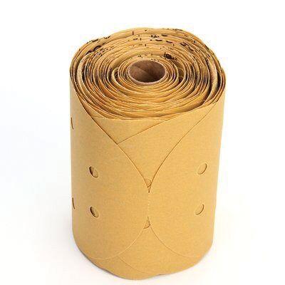3M™ 01639 236U Series Dust Free Abrasive Disc Roll, 6 in Dia, P180 Grit, PSA, Gold