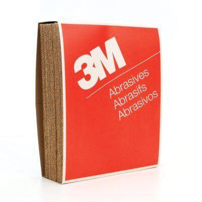 3M™ 02119 346U Series Paper Sheet, 9 in W x 11 in L, 36 Grit, Aluminum Oxide Abrasive, Gold, Dry