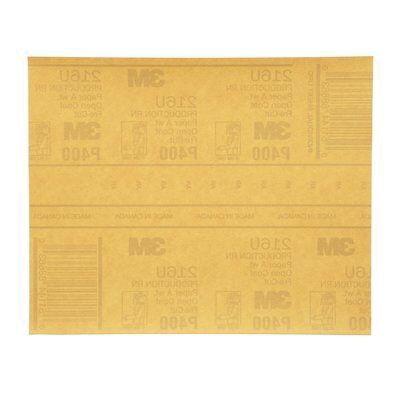 3M™ 02539 216U Series Abrasive Sheet, 9 in W x 11 in L, P400 Grit, Medium Grade, Aluminum Oxide Abrasive, Gold
