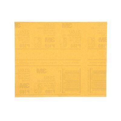 3M™ 02545 216U Series Abrasive Sheet, 9 in W x 11 in L, P180 Grit, Coarse Grade, Aluminum Oxide Abrasive, Gold