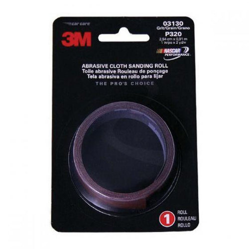 3M™ 03130 Sanding Roll, 1 in W x 2 yd L, P320 Grit, Extra Fine Grade, Aluminum Oxide Abrasive, Black