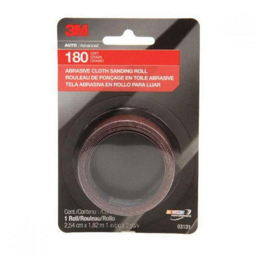 3M™ 03131 Sanding Roll, 1 in W x 6 ft L, P180 Grit, Fine Grade, Aluminum Oxide Abrasive, Black