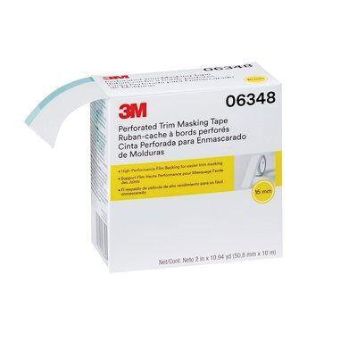 3M™ 06348 Perforated Trim Masking Tape, 10.94 yd x 2 in, 0.12 mm THK, 15 mm Hard Band Width, Blue