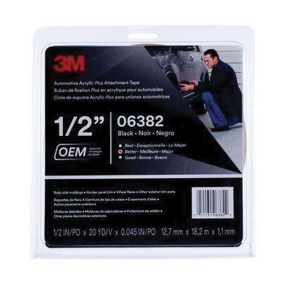 3M™ 06382 Automotive Attachment Tape, 20 yd x 1/2 in, 0.045 in THK, Black