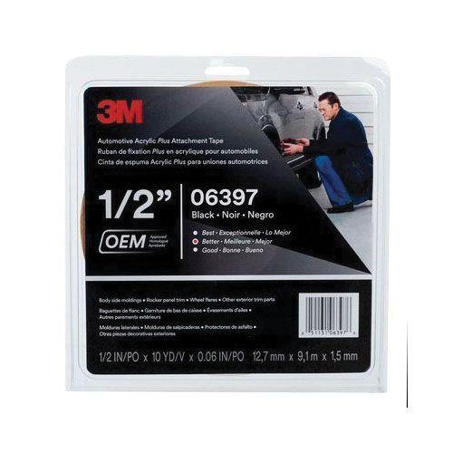 3M™ 06397 Automotive Attachment Tape, 10 yd x 1/2 in, 0.06 in THK, Black