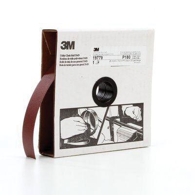 3M™ 19779 314D Series Utility Cloth Roll, 1 in W x 20 yd L, P180 Grit, Very Fine Grade, Aluminum Oxide
