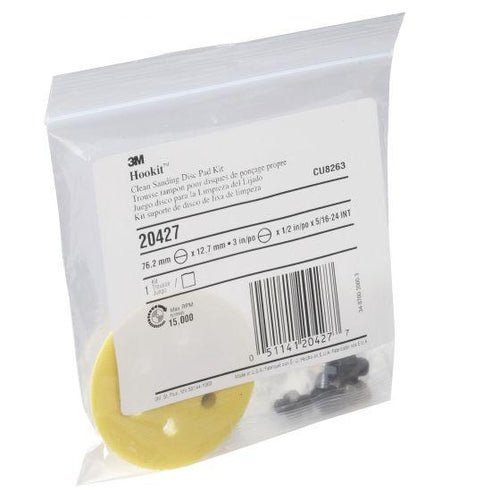 3M™ 20427 Clean Sanding Disc Pad Kit, 3 in Dia, 5/16-24 Internal Arbor/Shank, Foam, 6 Holes