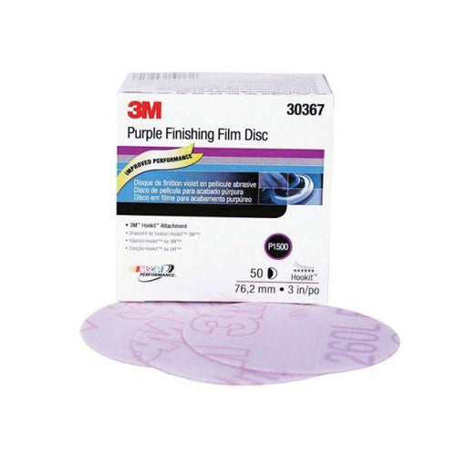 3M™ 30367 260L Series Abrasive Disc, 3 in Dia, P1500 Grit, Hook and Loop, Purple