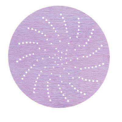3M™ 30461 334U Series Multi-Hole Clean Sanding Abrasive Disc, 5 in Dia, P600 Grit, Hook and Loop, Purple