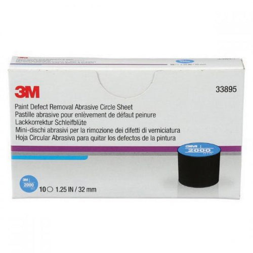 3M™ 33895 Abrasive Circle Sheet, 32 mm W, 2000 Grit, Fine Grade, Aluminum Oxide Abrasive, Blue, Wet/Dry