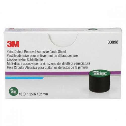 3M™ 33898 Abrasive Circle Sheet, 32 mm W, 2500 Grit, Fine Grade, Aluminum Oxide Abrasive, Green, Wet/Dry