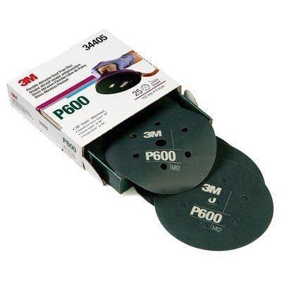 3M™ 34405 270J Series Flexible Dust Free Abrasive Disc, 6 in Dia, P600 Grit, Hook and Loop, Gray