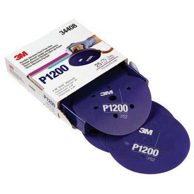 3M™ 34408 270J Series Flexible Dust Free Abrasive Disc, 6 in Dia, P1200 Grit, Hook and Loop, Purple