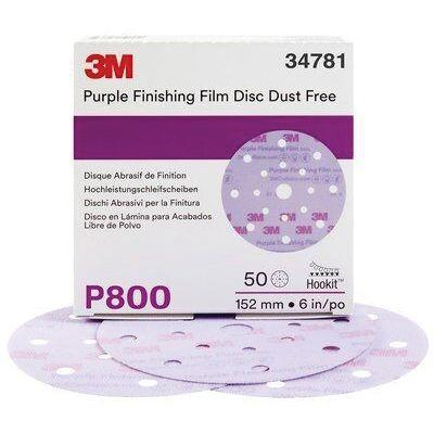 3M™ 34781 260L Series Dust Free Abrasive Disc, 6 in Dia, P800 Grit, Hook and Loop, Purple