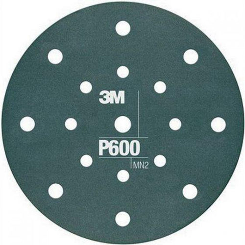 3M™ 34801 270J Series Flexible Dust Free Abrasive Disc, 6 in Dia, P600 Grit, Hook and Loop, Green
