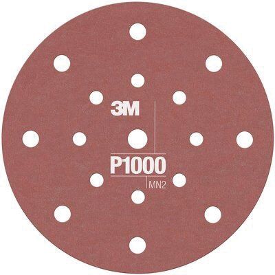 3M™ 34803 270J Series Flexible Dust Free Abrasive Disc, 6 in Dia, P1000 Grit, Hook and Loop, Brown
