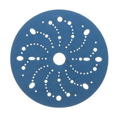 3M™ 36180 321U Series Multi-Hole Abrasive Disc, 6 in Dia, 320 Grit, Hook and Loop, Blue