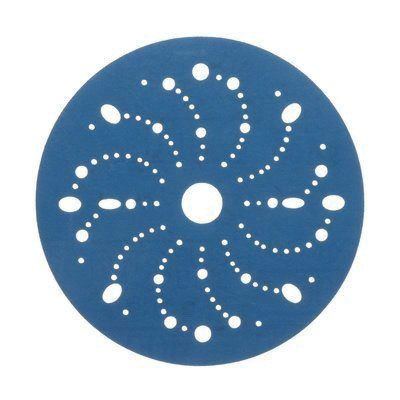 3M™ 36181 321U Series Multi-Hole Abrasive Disc, 6 in Dia, 400 Grit, Hook and Loop, Blue