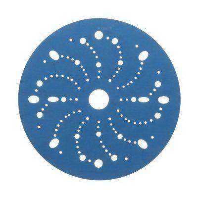 3M™ 36184 321U Series Multi-Hole Abrasive Disc, 6 in Dia, 800 Grit, Hook and Loop, Blue