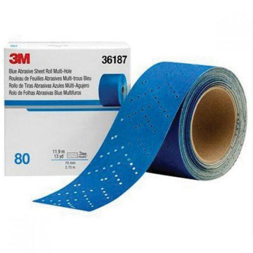 3M™ 36187 321U Series Multi-Hole Abrasive Sheet Roll, 2-3/4 in W x 13 yd L, 80 Grit