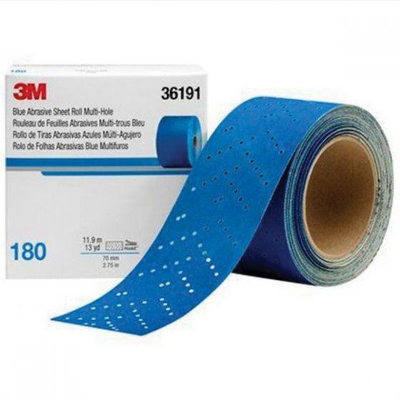 3M™ 36191 321U Series Multi-Hole Abrasive Sheet Roll, 2-3/4 in W x 13 yd L, 180 Grit