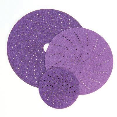 Cubitron™ II 34795 737U Series Clean Sanding Abrasive Disc, 7-1/4 in Dia, 220+ Grit, Hook and Loop, Purple