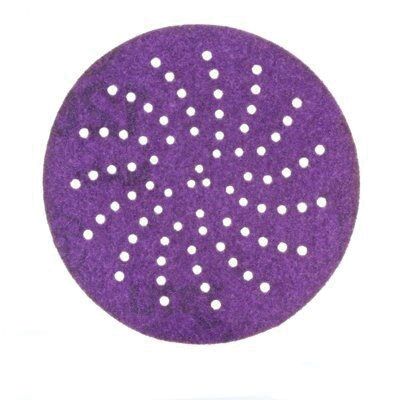 Cubitron™ II 31362 737U Series Multi-Hole Clean Sanding Abrasive Disc, 3 in Dia, 120+ Grit, Hook and Loop, Purple