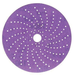 Cubitron™ II 31374 737U Series Multi-Hole Clean Sanding Abrasive Disc, 6 in Dia, 180+ Grit, Hook and Loop, Purple