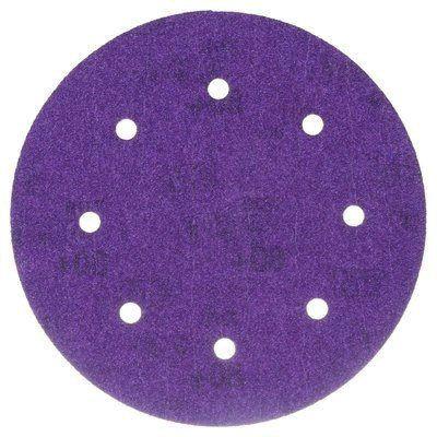 Cubitron™ II 31376 737U Sanding Abrasive Disc, 8 in Dia, 80+ Grit, Purple, Dry, Hookit™ Attachment