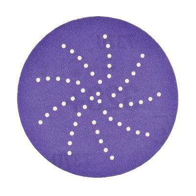Cubitron™ II 31462 737U Series Multi-Hole Clean Sanding Abrasive Disc, 3 in Dia, 240+ Grit, Hook and Loop, Purple