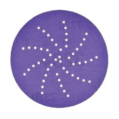 Cubitron™ II 31463 737U Series Multi-Hole Clean Sanding Abrasive Disc, 3 in Dia, 320+ Grit, Hook and Loop, Purple