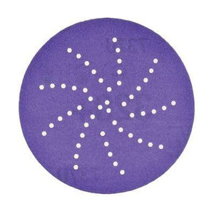Cubitron™ II 31464 737U Series Multi-Hole Clean Sanding Abrasive Disc, 3 in Dia, 400+ Grit, Hook and Loop, Purple