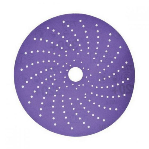 Cubitron™ II 31473 737U Series Multi-Hole Clean Sanding Abrasive Disc, 5 in Dia, 320+ Grit, Hook and Loop, Purple