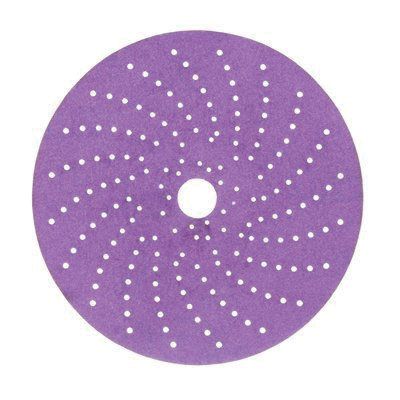 Cubitron™ II 31481 737U Series Multi-Hole Clean Sanding Abrasive Disc, 6 in Dia, 220+ Grit, Hook and Loop, Purple