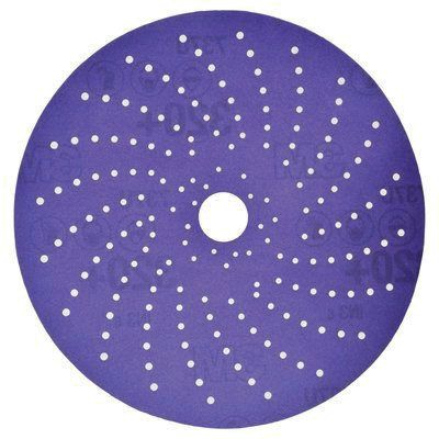 Cubitron™ II 31483 737U Series Multi-Hole Clean Sanding Abrasive Disc, 6 in Dia, 320+ Grit, Hook and Loop, Purple