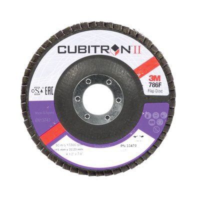 Cubitron™ II 33470 Type 29 Flap Disc, 4-1/2 in Dia, 40+ Grit, Purple