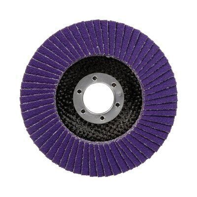 Cubitron™ II 33472 Type 29 Flap Disc, 4-1/2 in Dia, 80+ Grit, Purple
