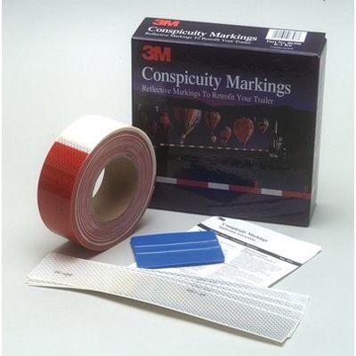 Diamond Grade™ 06398 983 Series Conspicuity Marking Kit, 25 yd x 2 in, Red/White