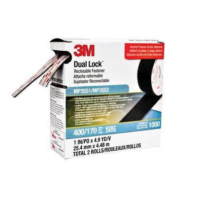 Dual Lock™ 06484 Type 170/400 Reclosable Fastener, Polyolefin Liner, 4.9 yd x 1 in, Black/Clear