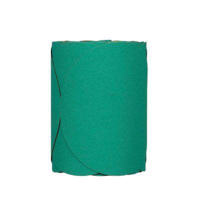 Green Corps™ 01506 246U Abrasive Disc Roll, 6 in Dia, 80 Grit, Aluminum Oxide Abrasive, Green, Dry, Paper Backing