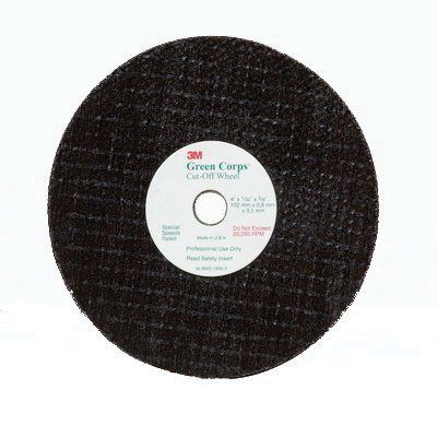 Green Corps™ 01991 Cut-Off Wheel, 3 in Dia x 3/16 in THK Wheel, 3/8 in Center Hole, Aluminum Oxide Abrasive