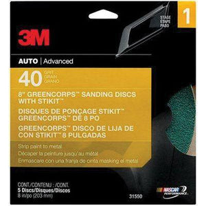 Green Corps™ 31550 Abrasive Disc, 8 in Dia, 40 Grit, PSA, Green
