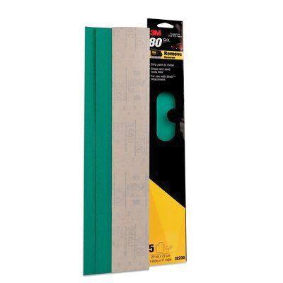 Green Corps™ 32230 Coated File Sheet, 2-3/4 in W x 16-1/2 in L, 80 Grit, Coarse Grade, Green, Dry