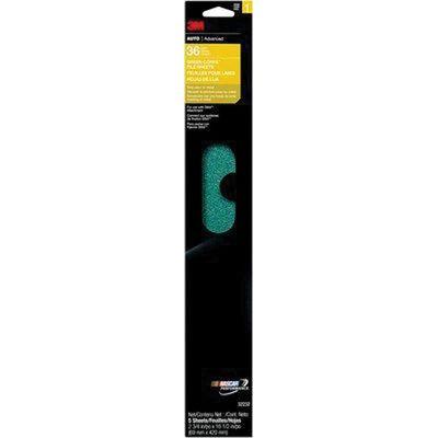 Green Corps™ 32232 Coated File Sheet, 2-3/4 in W x 16-1/2 in L, 36 Grit, Coarse Grade, Green, Dry