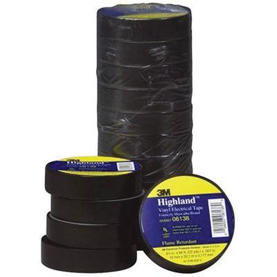 Highland™ 06138 Electrical Tape, 66 ft x 3/4 in, 7 mil THK, Black