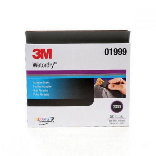 Imperial™ Wetordry™ 01999 401Q Series Abrasive Sheet, 9 in W x 11 in L, 3000 Grit, Fine Grade, Black