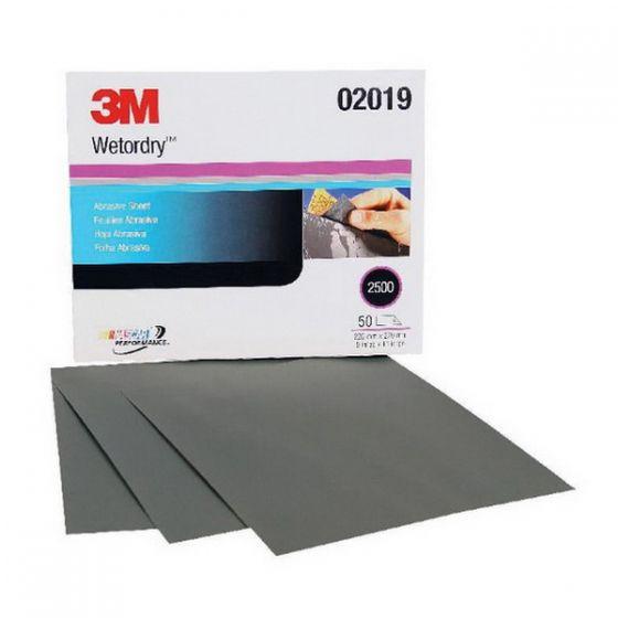 Imperial™ Wetordry™ 02019 401Q Series Abrasive Sheet, 9 in W x 11 in L, 2500 Grit, Fine Grade, Black